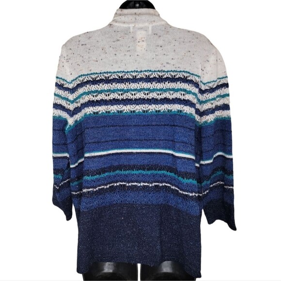 Alfred Dunner Nwt striped cardigan sweater size Large - Picture 2 of 6